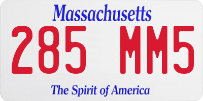 MA license plate 285MM5
