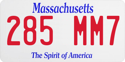 MA license plate 285MM7
