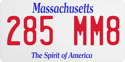 MA license plate 285MM8