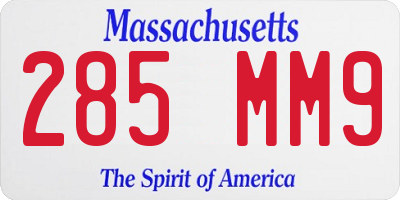 MA license plate 285MM9