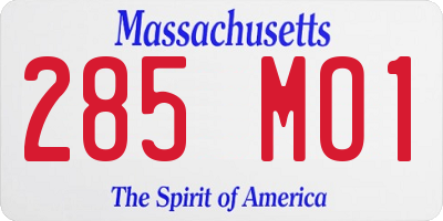 MA license plate 285MO1