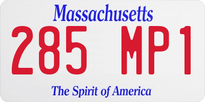 MA license plate 285MP1
