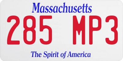 MA license plate 285MP3