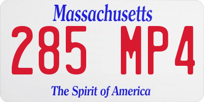 MA license plate 285MP4