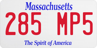 MA license plate 285MP5