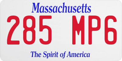 MA license plate 285MP6