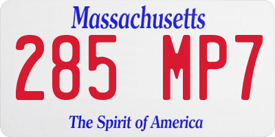 MA license plate 285MP7