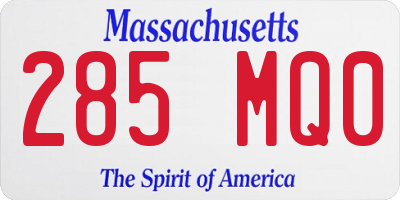 MA license plate 285MQ0