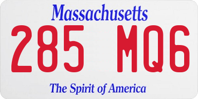 MA license plate 285MQ6