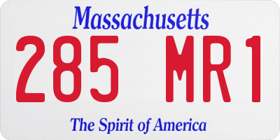 MA license plate 285MR1