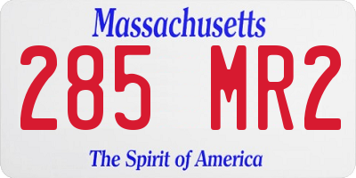 MA license plate 285MR2