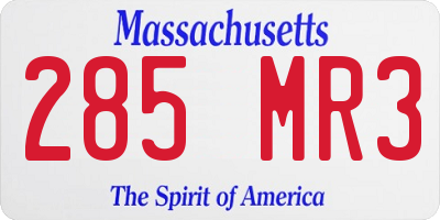 MA license plate 285MR3