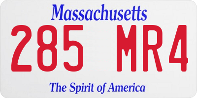 MA license plate 285MR4