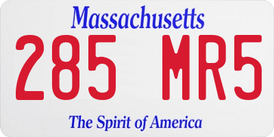 MA license plate 285MR5