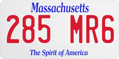 MA license plate 285MR6