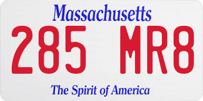 MA license plate 285MR8