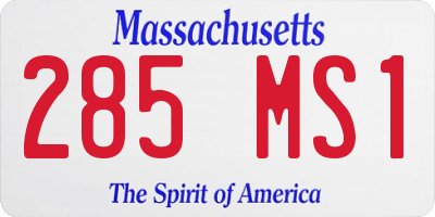 MA license plate 285MS1