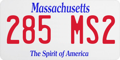 MA license plate 285MS2