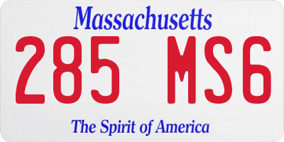 MA license plate 285MS6