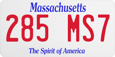 MA license plate 285MS7