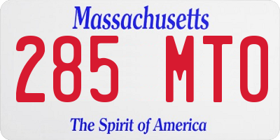 MA license plate 285MT0