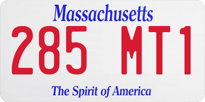 MA license plate 285MT1