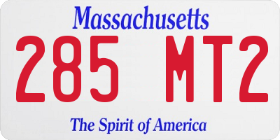 MA license plate 285MT2