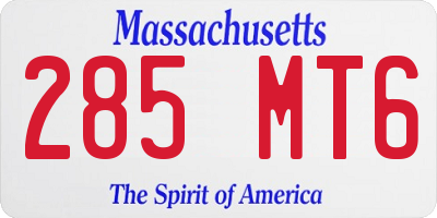 MA license plate 285MT6