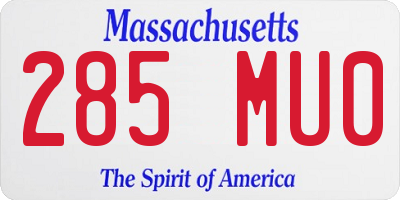 MA license plate 285MU0