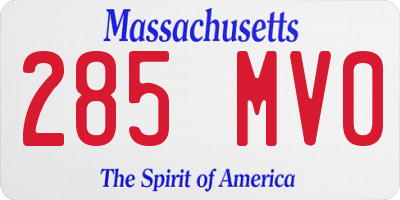 MA license plate 285MV0