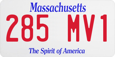 MA license plate 285MV1