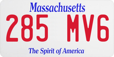 MA license plate 285MV6