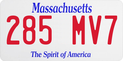 MA license plate 285MV7