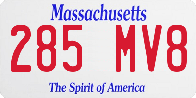MA license plate 285MV8