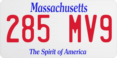 MA license plate 285MV9
