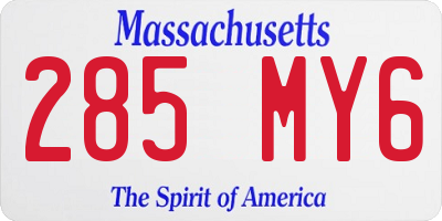 MA license plate 285MY6