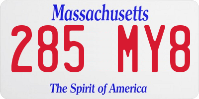 MA license plate 285MY8