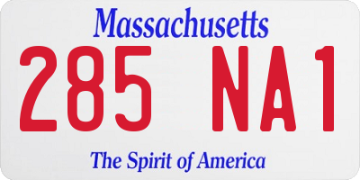 MA license plate 285NA1