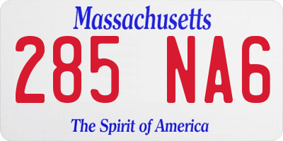 MA license plate 285NA6