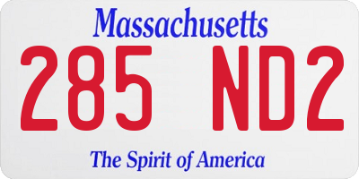 MA license plate 285ND2