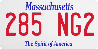 MA license plate 285NG2