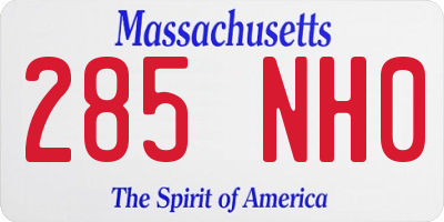 MA license plate 285NH0