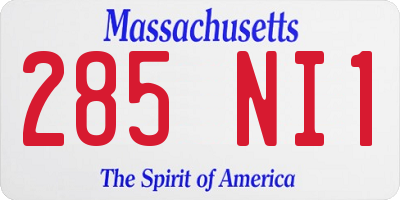 MA license plate 285NI1