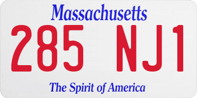 MA license plate 285NJ1