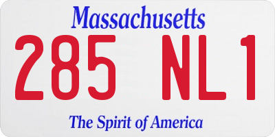 MA license plate 285NL1