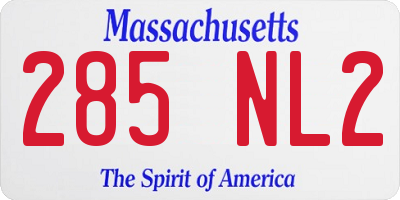 MA license plate 285NL2