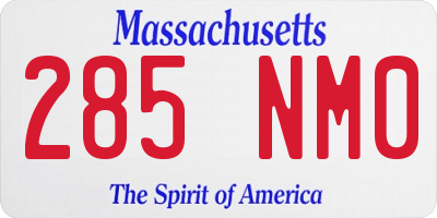 MA license plate 285NM0