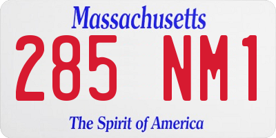 MA license plate 285NM1