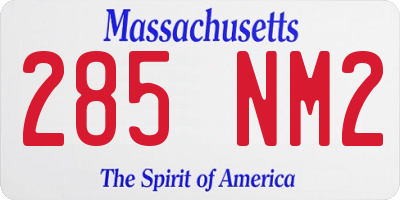 MA license plate 285NM2