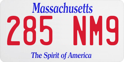 MA license plate 285NM9